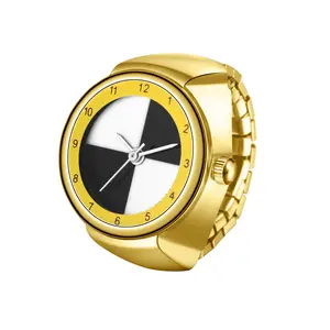 OIDEA Men Women Finger Watches - Stretchy Band Elastic Round Analog Quartz Ring Watches