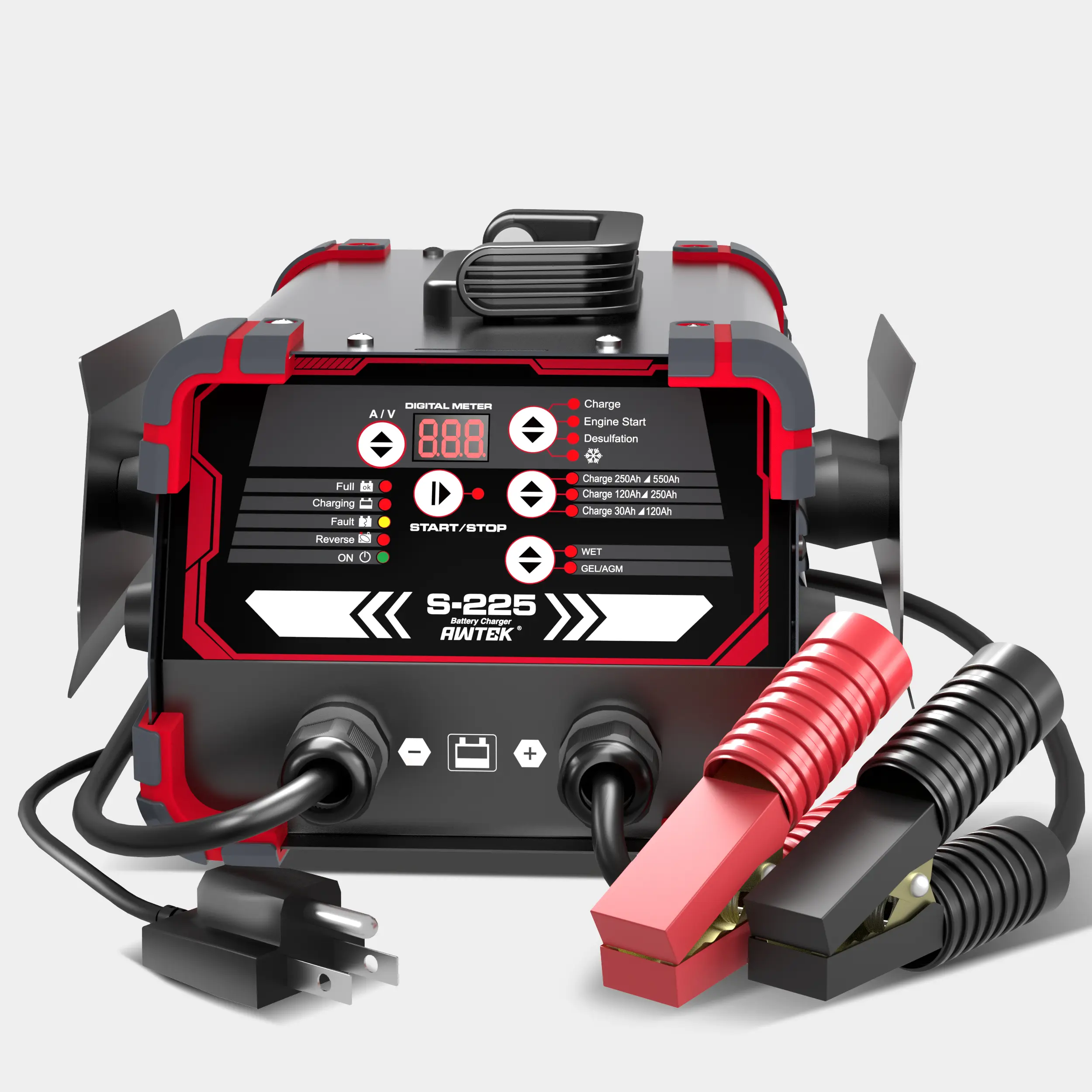 Heavy Duty Smart Car Battery Charger & Jump Starter, 12V/24V Multi-Stage Pulse Desulfation Battery Repair Maintainer, Portable Auto Battery Tester Charger for Cars Trucks ATV