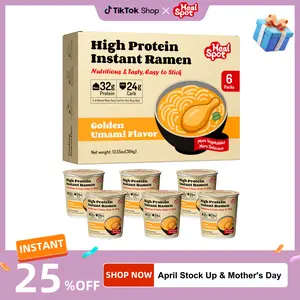 Healspot High Protein Instant Ramen Cups, 6 Cups, 32g Plant-Based Protein, Non-Fried, Low Carb, Golden Umami Flavor