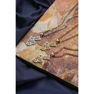 Jordan Arabic Calligraphy Map Pendant Necklace
