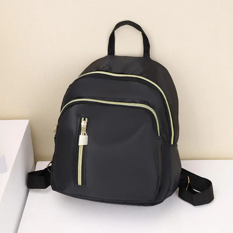 Women's Waterproof Nylon Backpack, Fashion with Zipper Patches, Multiple Compartments, Adjustable Straps, Casual Lightweight Backpack, Casual College Style, Backpacks Women