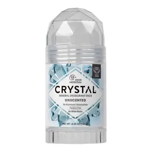 Crystal Mineral Deodorant Stick Unscented - 4.25 oz No Aluminum, Paraben Free and No White Marks, 24hr Odor protection