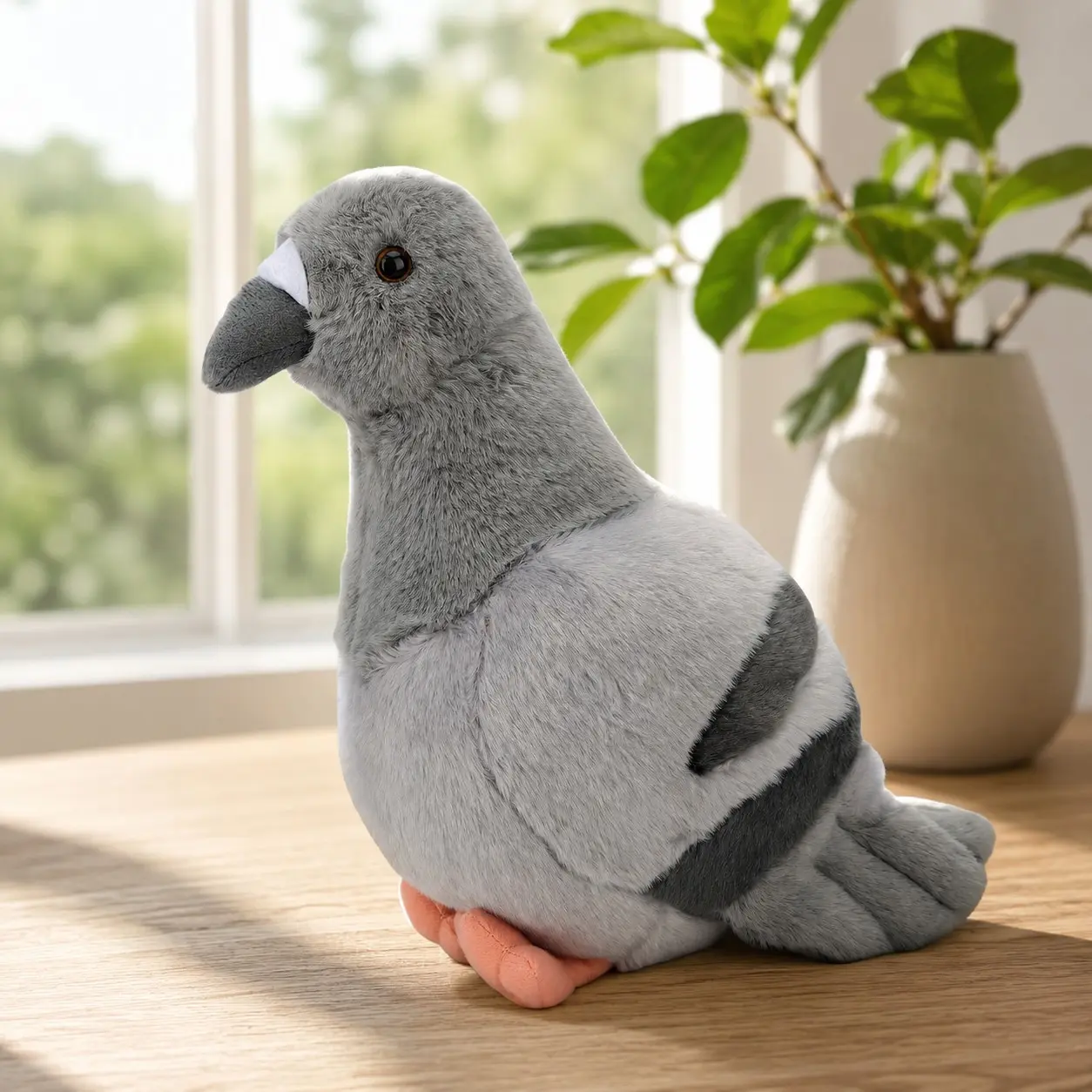 25cm/9.84in Lifelike Gray Dove Soft Stuffed Animal Toy Garden Decoration Simulation Plush Animal Study Prop Toy Birthday Gift Home Room Decor
