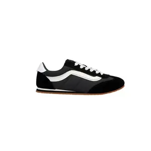 VANS Lace-Up Super Lowpro Closed Skateboarding Sneaker - Athletic Trainer, Walking Footwear, Black/White Shoes for Casual Wear