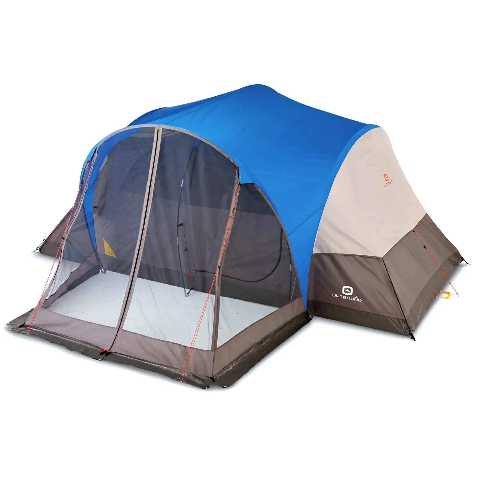 Outbound 8 Person 3 Season Easy Up Camping Dome Tent with Rainfly & Porch, Blue Outbound 8 Person 3 Season Easy Up Camping Dome Tent with Rainfly & Porch, Blue