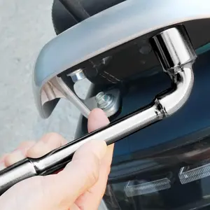 L-Type Socket Wrench Dual Head Bent Hole External Hex Pipe Handle Milling Mouth Socket Wrench Bendable Socket Wrench Dual Head Pipe Wrench