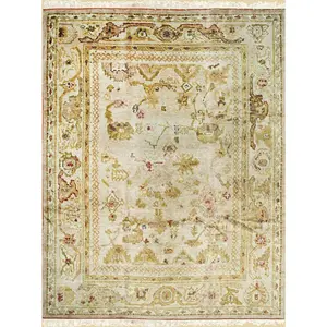 Elena Mohair Oushak Beige Hand Knotted Rug