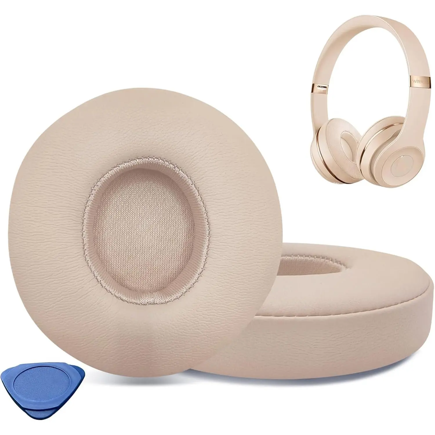 Replacement Earpads for Beats Solo2&3 Headphones,Compatibel Beats Solo2&3 Replacement Ear Pads,Upgraded Ear Covers with Soft Protein Leather,Optimized Noise Isolation Memory Foam (Pink)