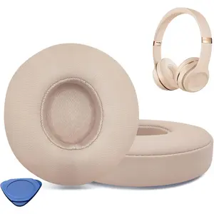 Replacement Earpads for Beats Solo2&3 Headphones,Compatibel Beats Solo2&3 Replacement Ear Pads,Upgraded Ear Covers with Soft Protein Leather,Optimized Noise Isolation Memory Foam (Pink)