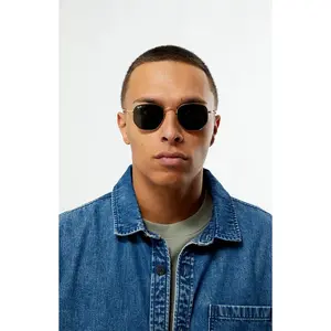 Ray-Ban Men's RB3548 Gold Hexagonal Sunglasses