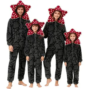 Demogorgon Onesie Pajamas Adult Fleece Hooded Jumpsuit One Piece Sleepwear Strangers Thing Demogorgon Costume Xmas Pjs