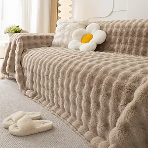 1pc Plush Sofa Blanket All-Season Universal, Modern Simple Design, Living Room Bedroom Decor, Non-Slip Sofa Cover, Washable Sofa Slipcover, Pet Friendly, Soft Sofa Protector, Couch Sofa Protector