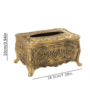Vintage European Style Tissue Box For Home Use In Living Room Or Bedroom, Creative Luxury Paper Tissue Holder For Dining Table Decoration