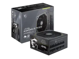 MSI MAG A1200PLS PCIE5, Fully Modular Gaming 1200W Power Supply, 80+ Platinum, Native 12V-2x6 Cables, GPU Safeguard, 105°C Main Capacitor, Fan Safeguard, ATX 3.1 & PCIe 5.1 Ready, 10 Year Warranty