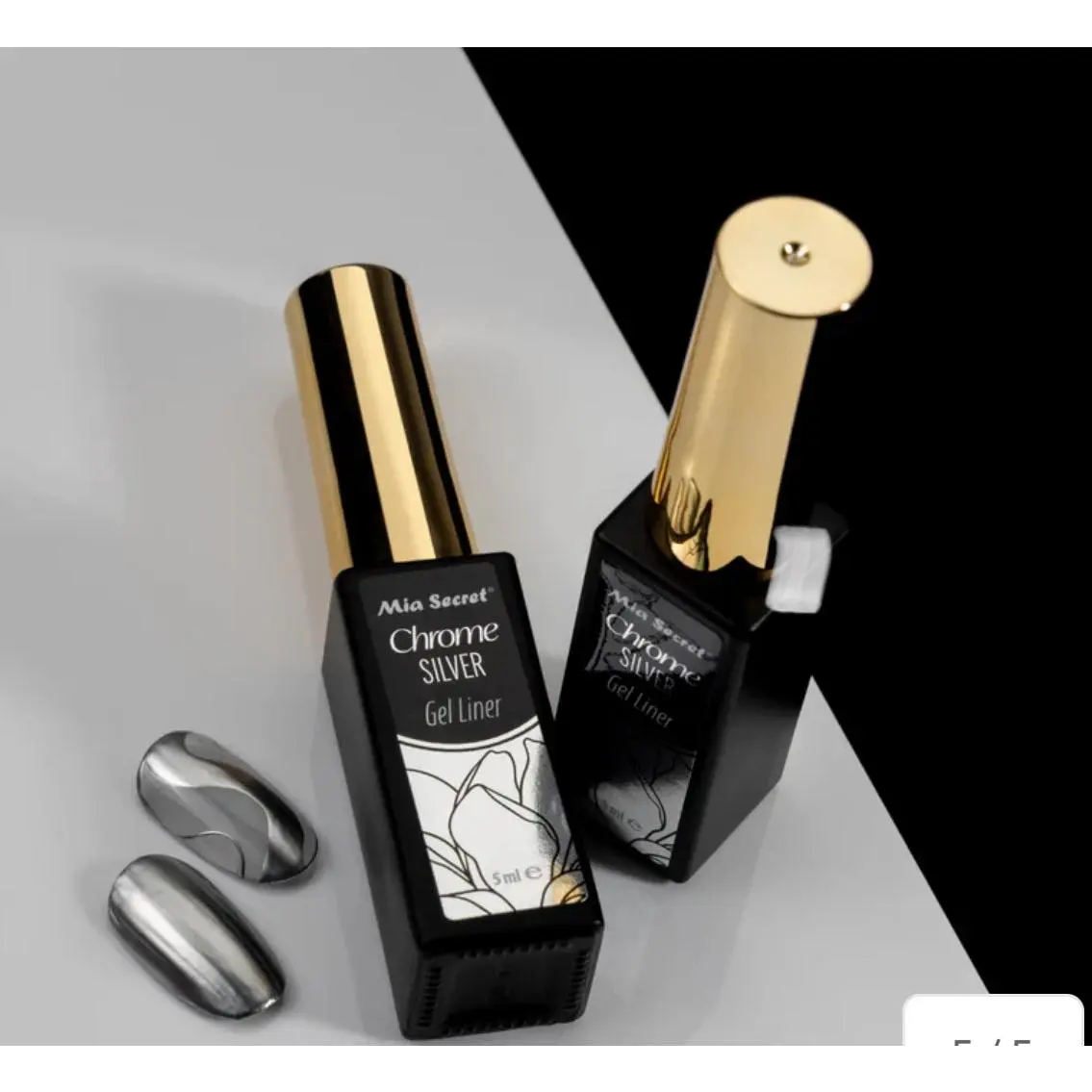 Waterproof and Long-Lasting Gel Eyeliner with a Metallic Chrome Silver Finish, Eye Makeup Cosmetic, 5ml, Waterproof Gel Eyeliner, None, Cosmetic Product
