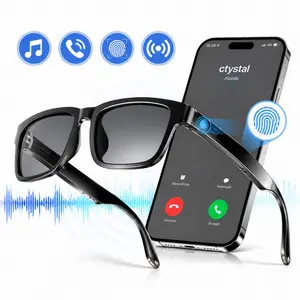 Smart Bluetooth Audio Glasses with Open Ear Speakers and Built in Microphone for Hands Free Calling, Voice Assistant, Anti UV Sunglasses with Touch Control for Running, Driving and Outdoor Activities, Wireless Audio Glasses