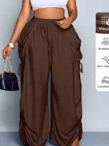 Women's High-Waisted Harem Pants, Casual Pleated Punk Style Drawstring, Versatile Wide Leg Trousers, Comfortable and Stylish, Womenswear