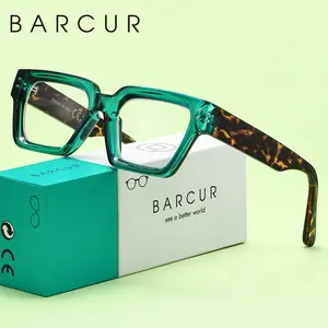 Barcur Super Large Square Frame High Definition Reading Mirror, Clear, Comfortable for Daily Office and Study, No Pressure Sensation