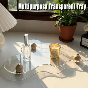 Geometric Pattern Bathroom Vanity Tray, Multi-Functional Jewelry Cosmetic Perfume Display Stand, Modern Luxurious Home Decor Organizer, Bathroom Accessories