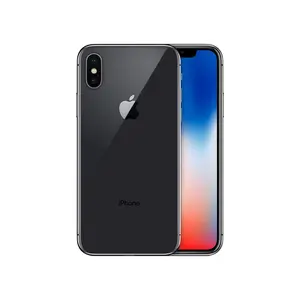 Refurbished Apple iPhone X (Unlocked) A1865 Bundle with Pre-Installed Tempered Glass and Bluetooth Earbuds Excellent Condition with 1 Year Warranty