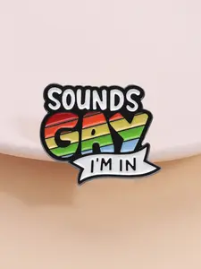Lgbtq+ Pride Enamel Pin Badge, Rainbow Quote Brooch, Support Equality, Trendy Festival Decoration, Proud Month Accessory, Bold phrase, Lapel Pins