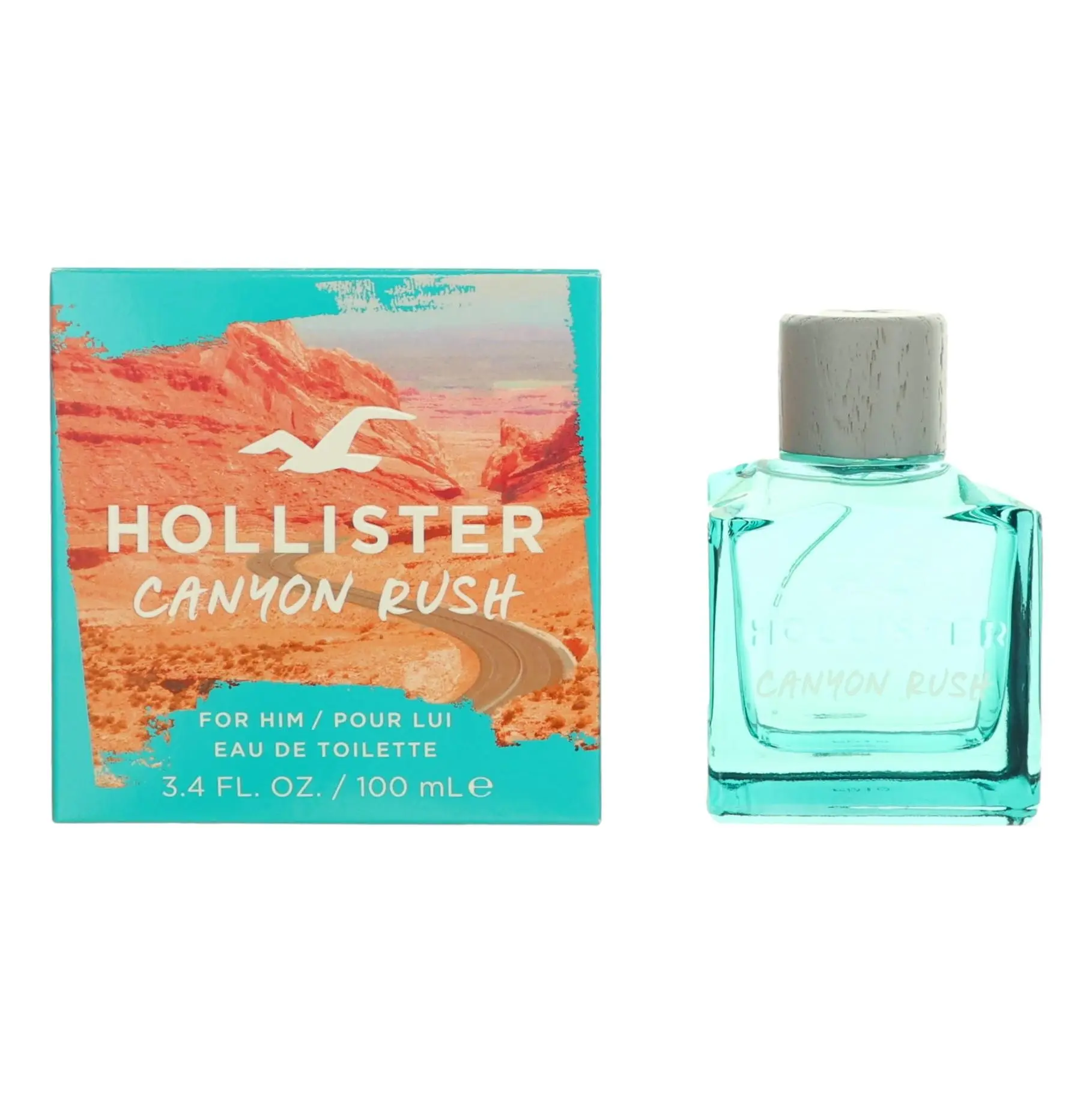 Hollister Canyon Rush Men's Eau de Toilette Spray - 3.4 oz, Infused with Watermelon, Amber, Bourbon Whiskey, Cedar, Lavender