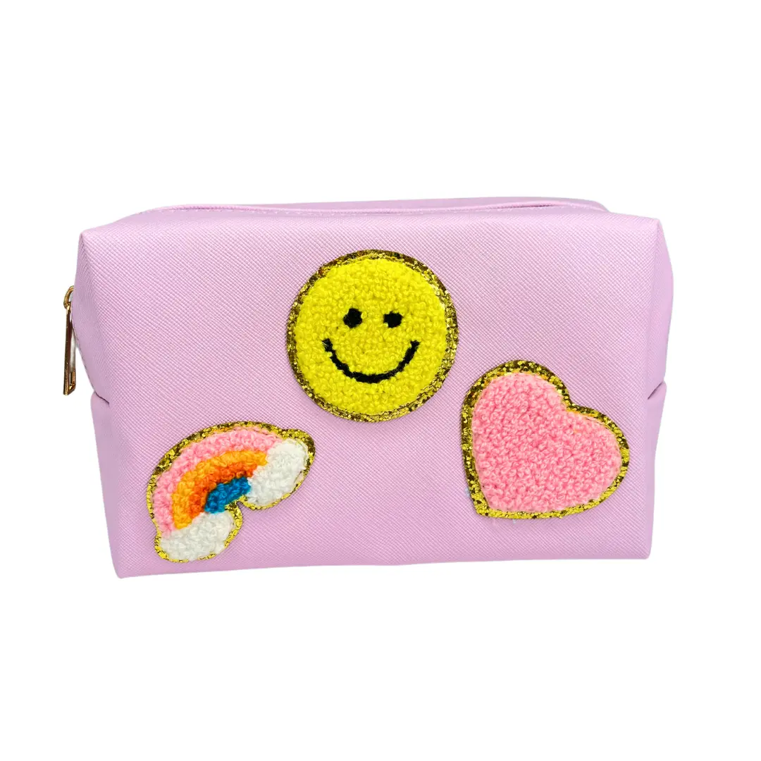 Patchwork Rainbow Travel Cosmetics Organizer Pouch, Makeup Storage Bag for Beauty Essentials, Travel Cosmetic Bag
