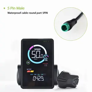 Smart E-Bike LCD M7C-2-5PIN PAS Speed Odometer Meter with Waterproof 5 Pin Male Cable Round Port for Enhanced Performance