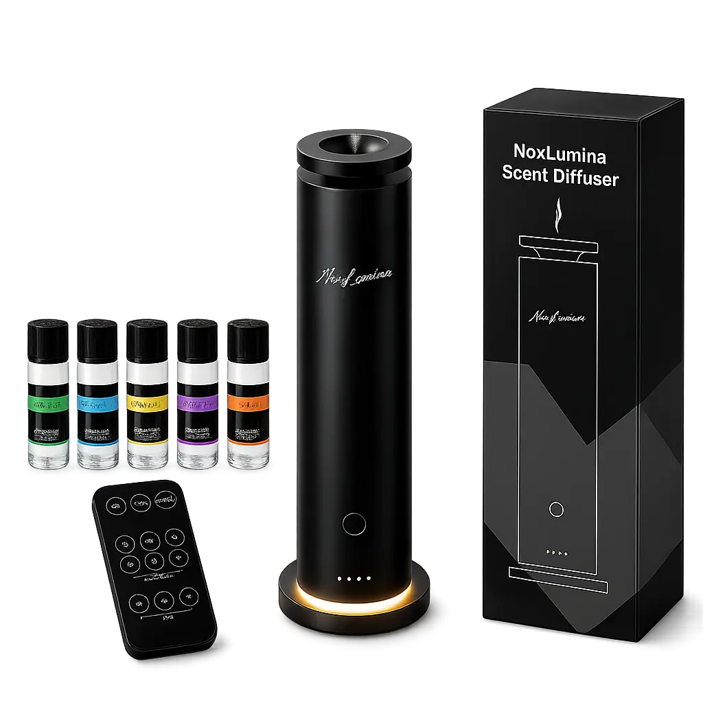 Waterless Diffuser Gift Set, Scent Diffuser Discovery Kit Covers up to 1500 sq ft, Cold-Air Aromatherapy Diffuser for Home, Birthday & Holiday Gift, Plug-in Not Rechargeable, Remote Control, Timer, Night Light & 5 Essential Oils Included