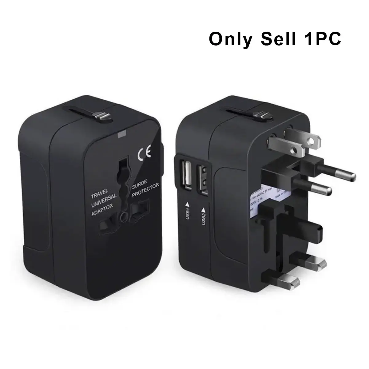 Universal Travel Adapter with USB & Type-C Ports,1 Count All-in-One Wall Charger, Worldwide Power Plug Converter for USA/EU/UK/AUS, More Socket Adapters, USB Multi Plug, TikTokShopBlackFriday, TiTokShopCyberMonday, Christmas Gifts For Men/Women