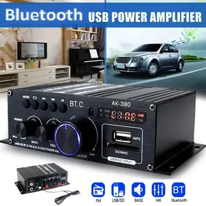 400W Mini Bluetooth HiFi Mini Amplifier – 2-Channel Stereo with FM, USB & Remote for Car Home  audio amplificador