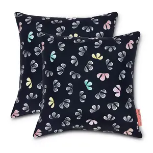 2pk 18"x18" Vera Bradley Gingko Butterflies Square Outdoor Throw Pillows Black/White: Woven Polyester, Hand Wash