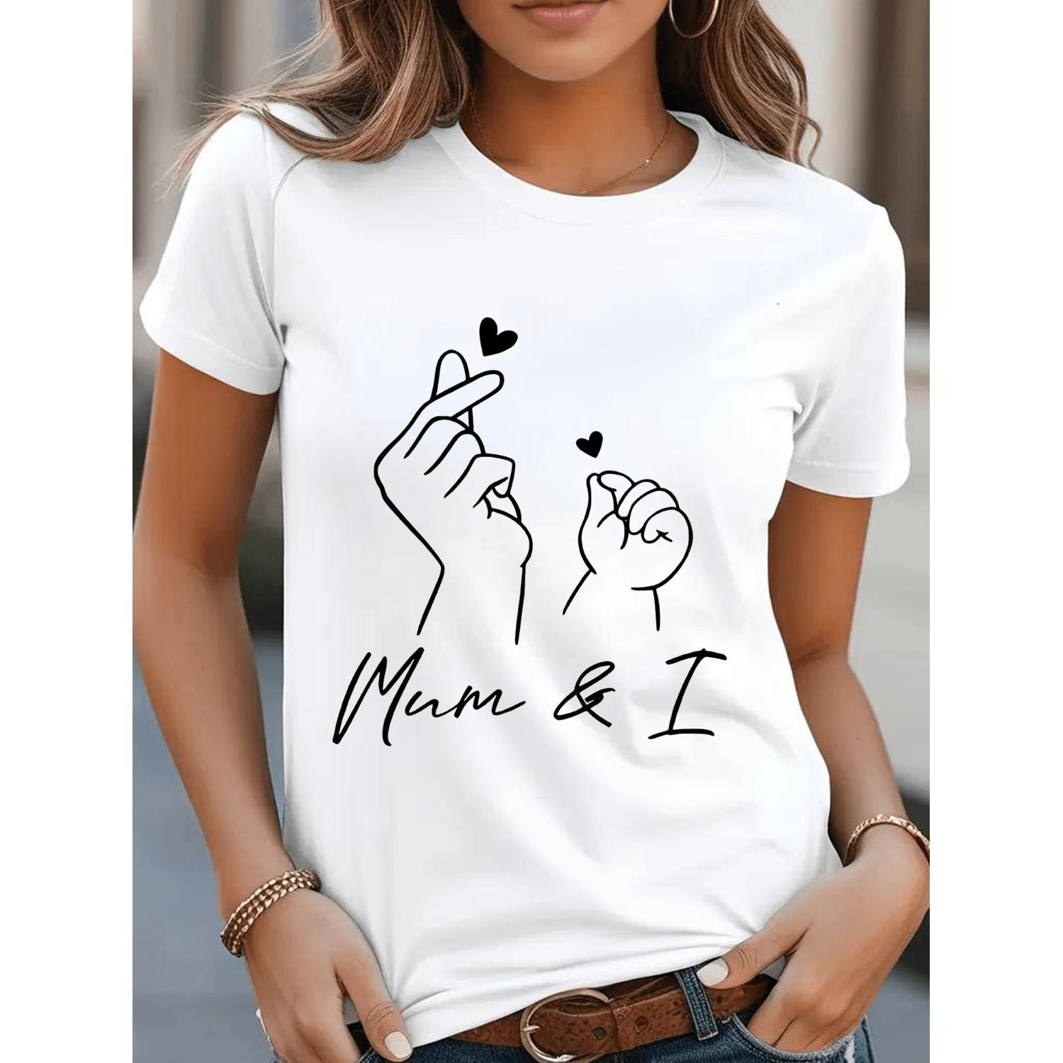 Casual Short Sleeve Breathable Sportswear with Handprint Design Perfect for Women's Fashion