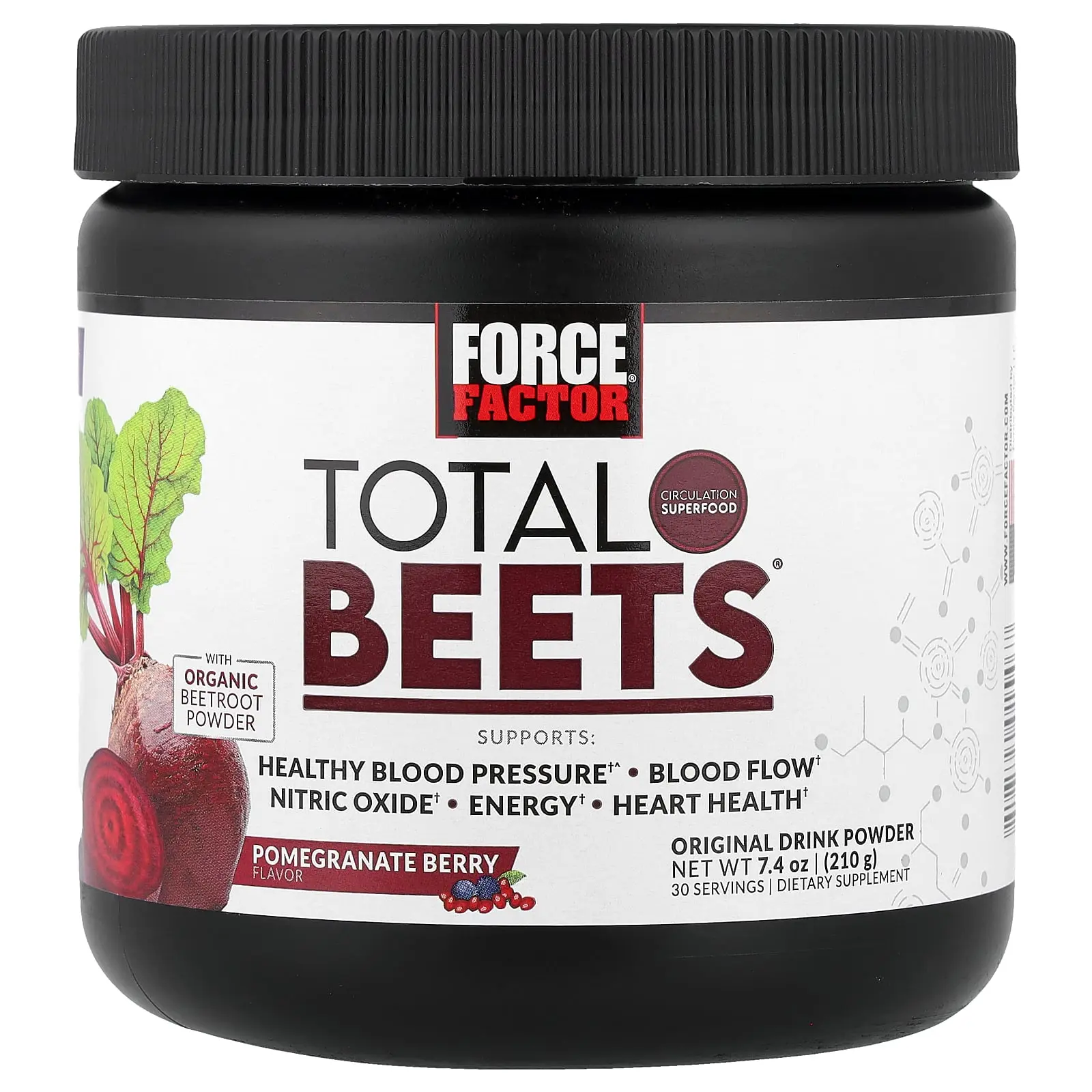 Force Factor Total Beets®, Original Drink Powder, Pomegranate Berry, 7.4 oz (210 g) Force Factor Total Beets®, Original Drink Powder, Pomegranate Berry, 7.4 oz (210 g)