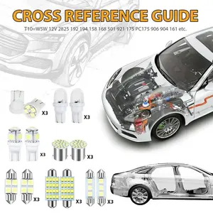 42/20PCS 12V 6000K White Combo LED Car Light Bulbs T10 SMD COB Dome Light, LED License Lamp Plate / Reading Bulbs