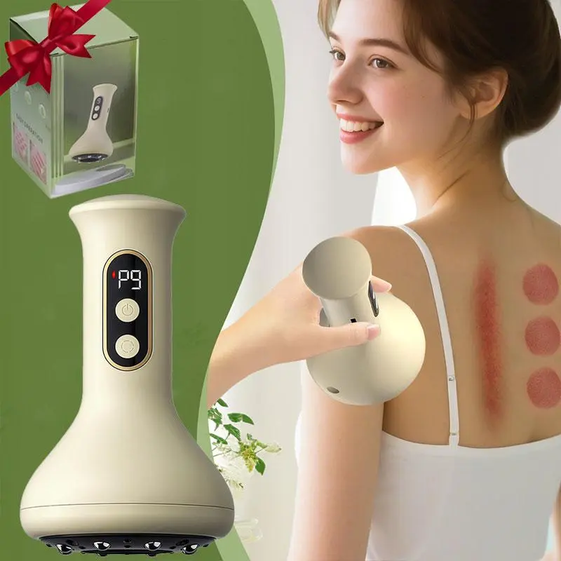 Electric Cupping Therapy Device, Multi-Functional Body Scraping Tool with 9 Adjustable Levels, Wireless Handheld Negative Pressure Massager for Relaxation and Gifts