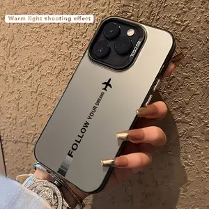 An IMD Color Silvery Plane Letter Print Style Mobile Phone Case Suitable for Apple Series 11\12\13\14\15\16promax Samsung Series A05/A15/A25/A35/A55/S23/S24Ultra