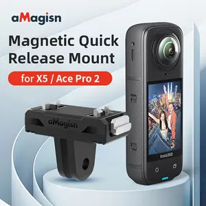 for Insta360 X5/Ace/Ace Pro/Ace Pro 2 Magnetic Quick Release Base Expansion Adapter, Dual Claw Plastic Buckle Base Bracket, Holiday Travel Photography Accessories | Lightweight Tripod/Mount Connector | Self-media Shooting Equipment Accessories