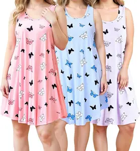 Women's Curvy Women Plus Size Relaxed Nightdress - Fits Sleep-Friendly Pajama, Breathable Comfortable Loose Loungewear