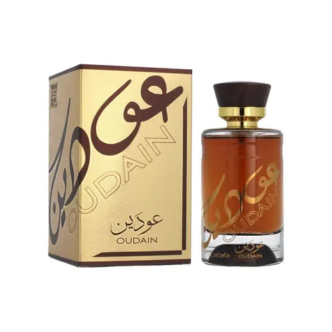 Lattafa Oudain Alcohol-Based Eau de Parfum, 3.4 Oz (100ML) Unisex Fragrance with Warm Spicy, Wood, and Vanilla Notes