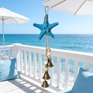 Starfish Wind Chime Outdoor Home Decor, Summer Beach Bohemian Style Hanging Ornament, Perfect for Coastal Living Spaces, Outdoor Wind Chimes