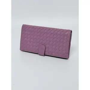 Pre-owned Bottega Veneta leather Wallet authentic intrecciato long YMBV93