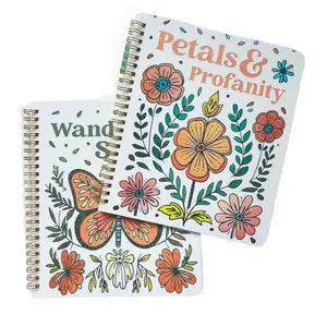 Adult Coloring Book Spiral Bound, 8.27x7.28 Inches, Beautiful Floral & Mandala Patterns, Relaxing Creative Essential, Anxiety Relief