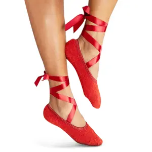 The Lingerie Sock - Fuzzy Ankle Socks for Women with Satin Ribbon Cozy Warm Ballet Slippers Red Black White Sensual Delight Soft Cozy Lingerie for Feet Size 6-8 Women Accessory Elegance