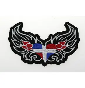Dominican Heart with wings embroidered Biker patch