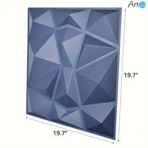 New Art3d 12-Pack 19.7 in. x 19.7 in. Diamond Design 3D Wall Panel in Blu Decor Decorative