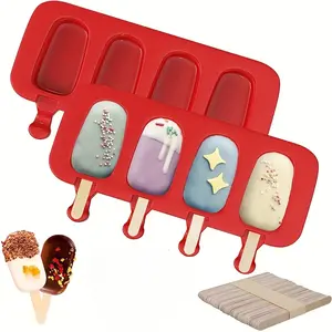 1 set, Popsicle Mold, Creative Popsicle Mold, PP Popsicle Mold, Ice Cream Mold With 100pcs Popsicle Bags, Ice Cube Box With 100pcs Popsicle Sticks, Household Popsicle Mold, Safety Jelly Mold, Kitchen Stuff, Kitchen Accessaries