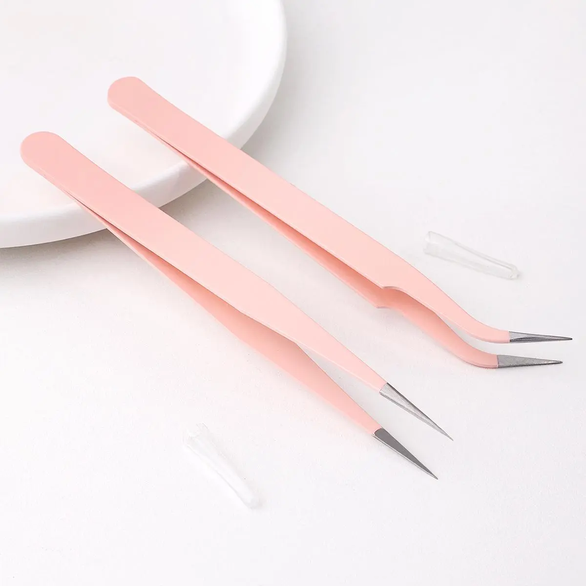 Eyelash Tweezers Set, 2 Counts/set Multifunctional Stainless Steel Eyelash Tweezers, Eyelash Extension Tweezers, High Precision Eyelash Tools, Makeup Tools for Women, Beauty equipment, Daily Beauty Accessories