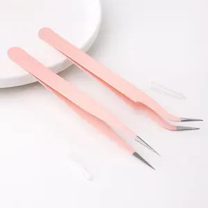 Eyelash Tweezers Set, 2 Counts/set Multifunctional Stainless Steel Eyelash Tweezers, Eyelash Extension Tweezers, High Precision Eyelash Tools, Professional Makeup Tools for Women, Cosmetic, Daily Beauty Accessories