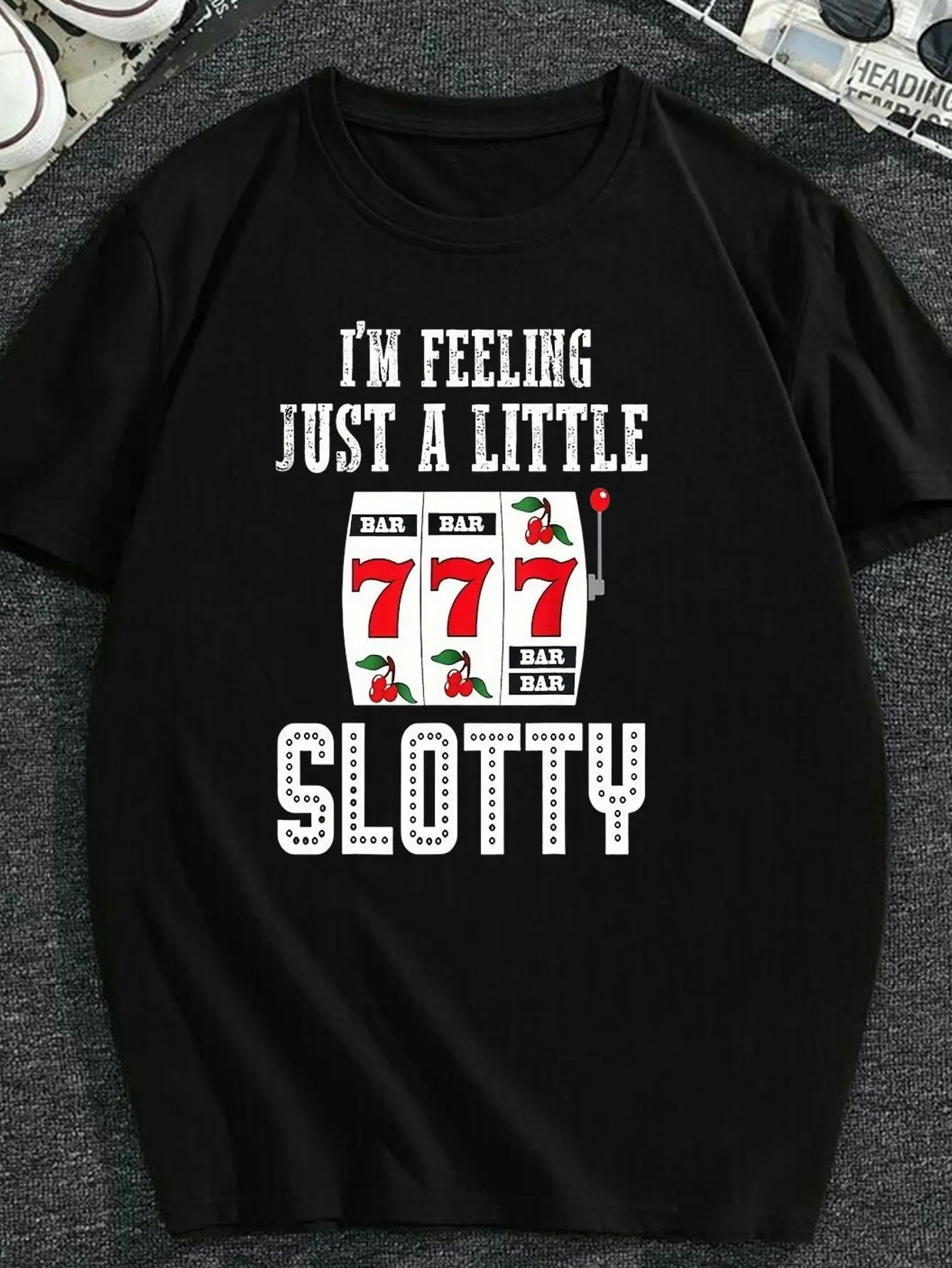 Slot Machine Funny Gaming T-Shirt _ Same Style for unisex soft cotton short sleeve t shirt, vintage graphic casual tee for men women teens, perfect birthday holiday gift for camping travel gym daily street  wear